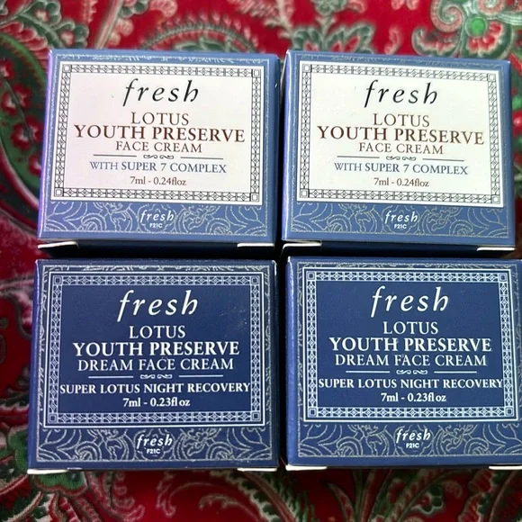 4-pc FRESH LOTUS YOUTH PRESERVE DREAM FACE CREAM 0.24oz each bundle - Picture 1 of 2
